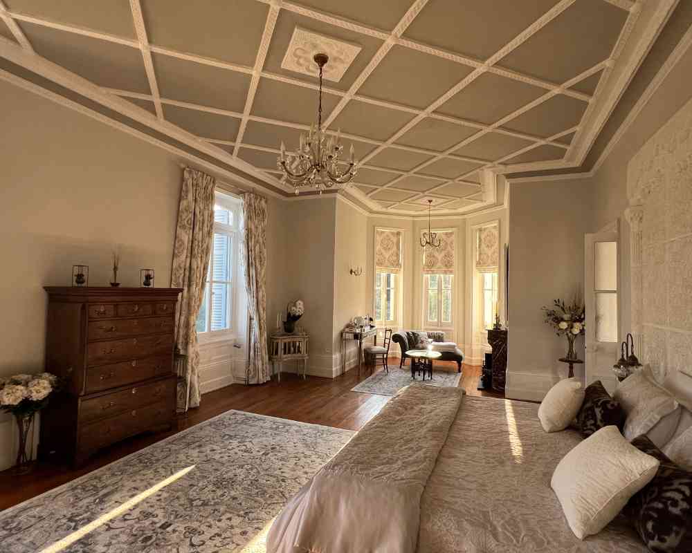 Bridal suite prepared for a fairytale wedding stay at Château de la Boutinière