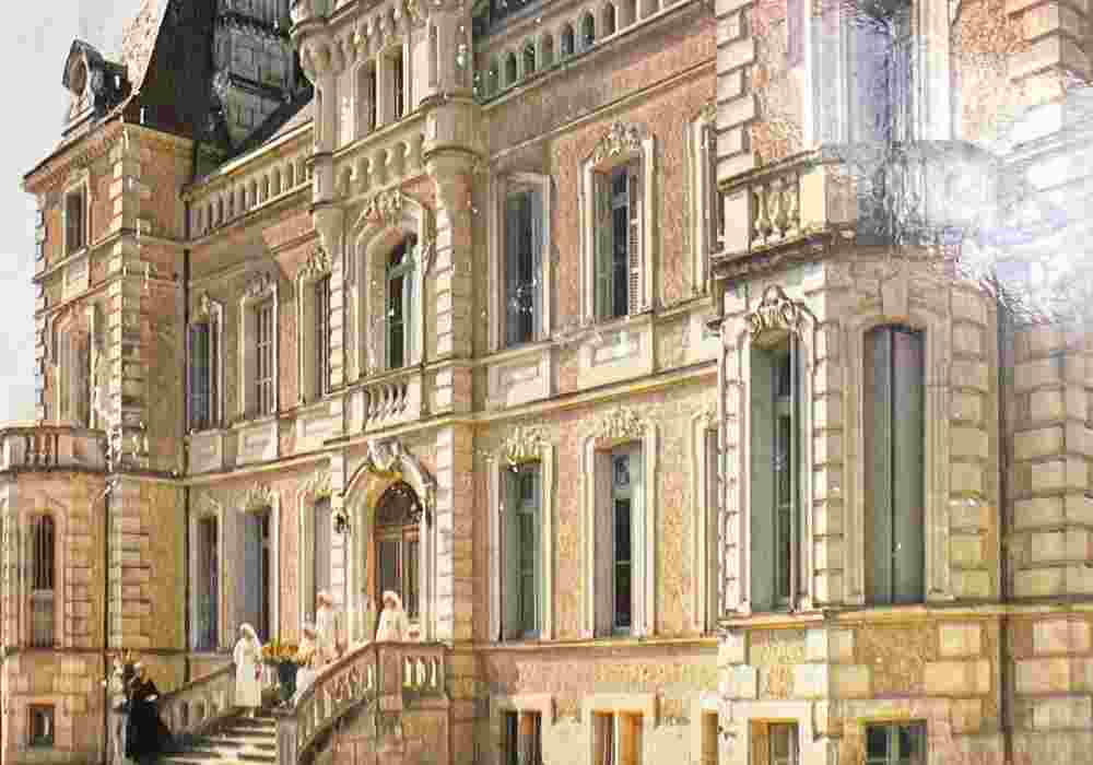 Château de la Boutinière exterior showing the historic façade during the period when the château was used by nuns.